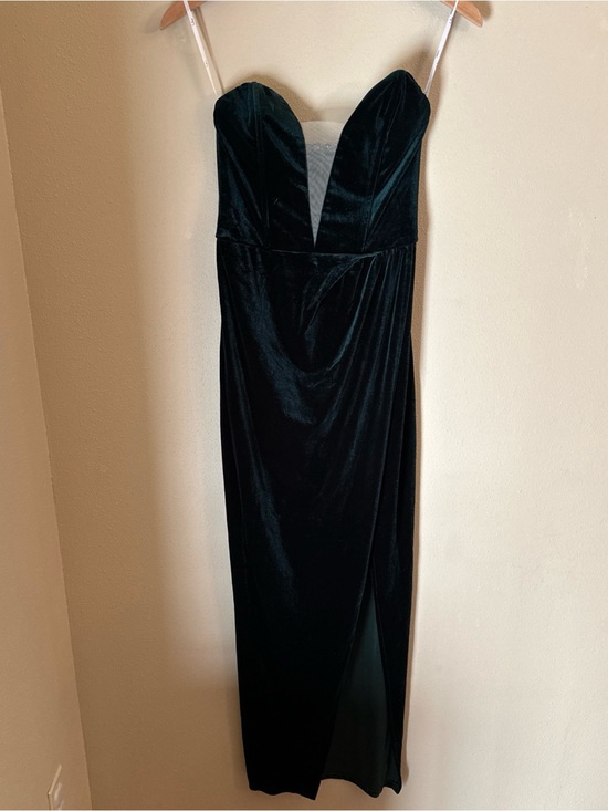 Lulus Dresses & Skirts - Lulus My Dream Come True Forest Green Velvet Strapless Maxi Dress Size Small
